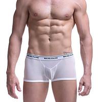 sexy solid boxers underwear polyester