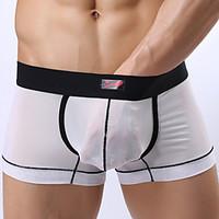 sexy solid boxers underwear polyester