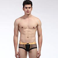 Sexy Push-Up Color Block Boxers Underwear, Mesh Nylon