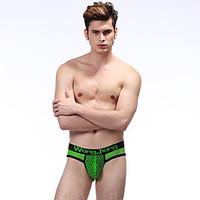 Sexy Push-Up Color Block Briefs Underwear, Mesh Nylon