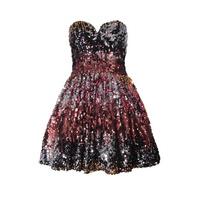 Sequin Bandeau Skater Dress