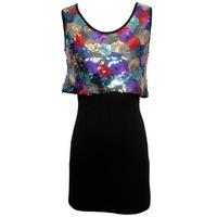 Sequin Crop Top Layered Dress