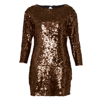 Sequin Keyhole Back Dress