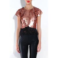 Sequin Disc Feather Top