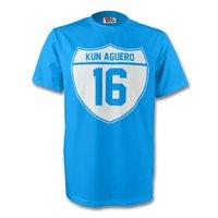 sergio aguero man city crest tee sky blue