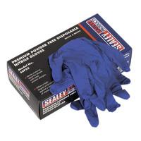 sealey ssp55l premium powder free disposable nitrile gloves large 