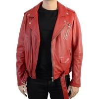 Serge Pariente Blouson En Cuir Rocker Red men\'s Leather jacket in red