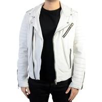Serge Pariente Blouson En Cuir Hipster White men\'s Leather jacket in white