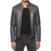 Serge Pariente Leather jacket Leman Grey men\'s Leather jacket in grey