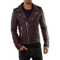 serge pariente perfecto en cuir hypster bordeau r brown mens jacket in ...