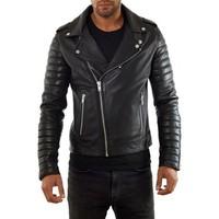 Serge Pariente Leather biker jacket Hypster-Black men\'s Jacket in black