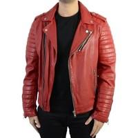 Serge Pariente Blouson En Cuir Hipster Red men\'s Leather jacket in red