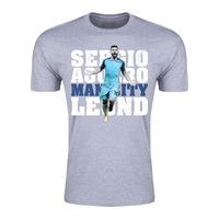 sergio aguero man city legend t shirt grey kids