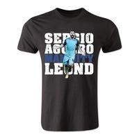 sergio aguero man city legend t shirt black kids