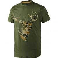 Seeland Camo Stag T-Shirt, Bottle Green, Large