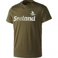 seeland fading logo t shirt moss green large