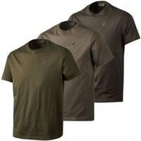 Seeland Basic T-Shirt 3 Pack, Pine Green/Faun Brown/Major Brown, Medium
