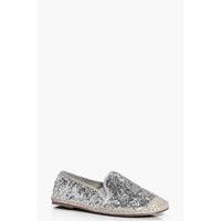 Sequin Espadrille - silver