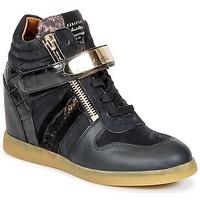 serafini lexington womens shoes high top trainers in black