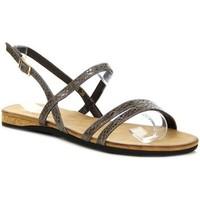 sergio leone szare paskie poyskujce womens sandals in grey