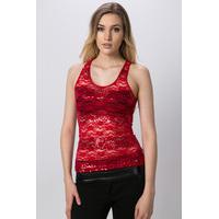 Sequined Lace Vest Top