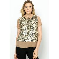 sequin leopard print blouse