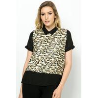 sequin leopard print blouse