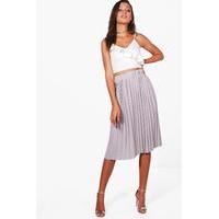 Serene Premium Pleated Midi Skirt - grey