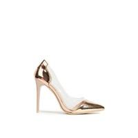 Selma Rose Gold Metallic PVC Court Heels