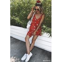 Self-Tie Floral Shift Dress