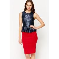 sequin peplum top