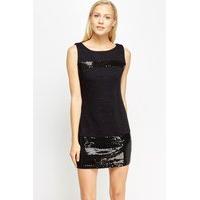 Sequin Trim Shift Dress