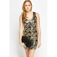 sequin floral bodycon dress