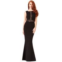 sequin zig zag maxi dress black