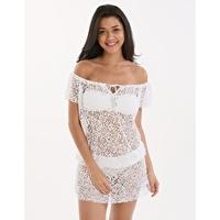 seethrough james mini dress white