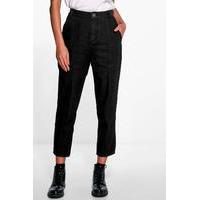 seam front mom jeans black