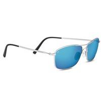 SERENGETI CORLEONE SUNGLASSES (SHINY TITANIUM FRAME POLARIZED 555NM BLUE LENS)