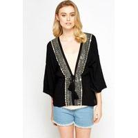 Sequin Trim Tunic Top