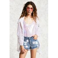 Sequin Star Distressed Shorts