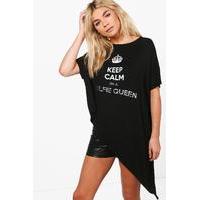 Selfie Queen Slogan T-Shirt - black