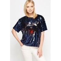 Sequin Tiger Box Top