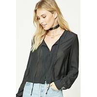 self tie chiffon blouse