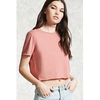 semi cropped crew neck tee