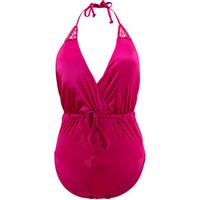 Seafolly Tahiti Pink Deep V Swimwear Flower Festival women\'s Swimsuits in pink