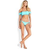 Seafolly Turquoise Bandeau Swimsuit Havana Cold Shoulder women\'s Bikinis in blue