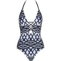 Seafolly Bluesteel Deep V Swimwear Modern Tribe women\'s Swimsuits in blue