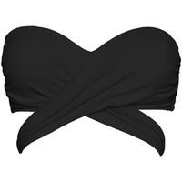 Seafolly Black Wrap Front Bandeau women\'s Mix & match swimwear in black