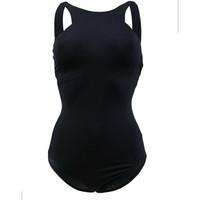 seafolly 1 piece black swimsuit active high neck womens swimsuits in b ...