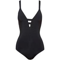 Seafolly 1 Piece Black Swimsuit Active Deep V women\'s Swimsuits in black