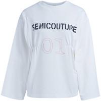 Semi-couture Semicouture Cody white cotton sweater women\'s Sweatshirt in white